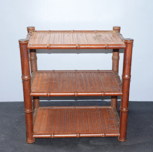 Pear wood inlaid bamboo tea stand frame