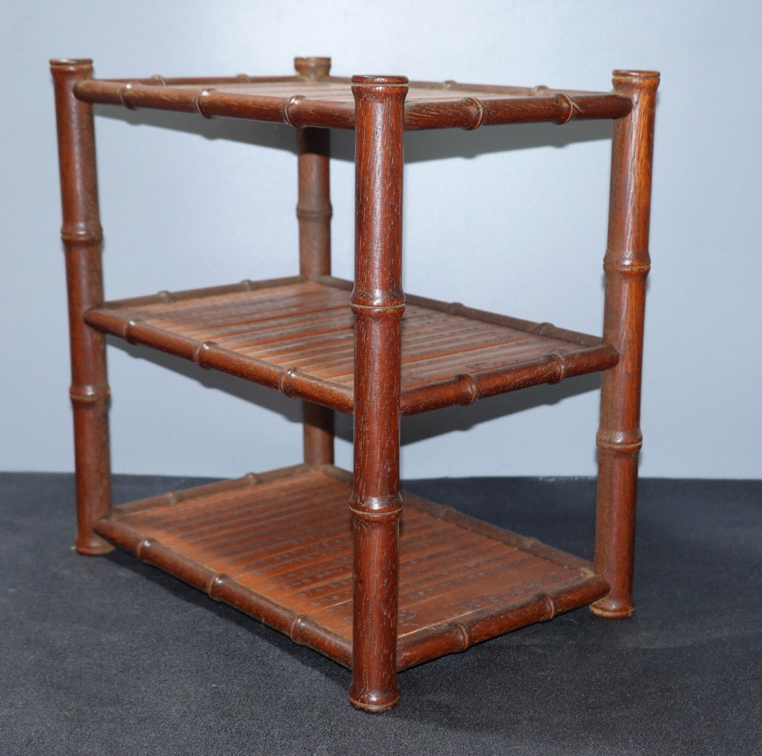 Pear wood inlaid bamboo tea stand frame