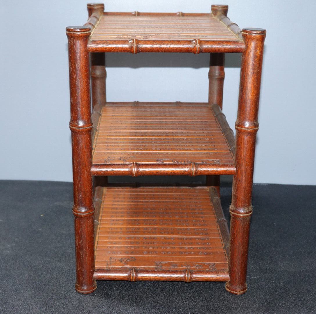 Pear wood inlaid bamboo tea stand frame
