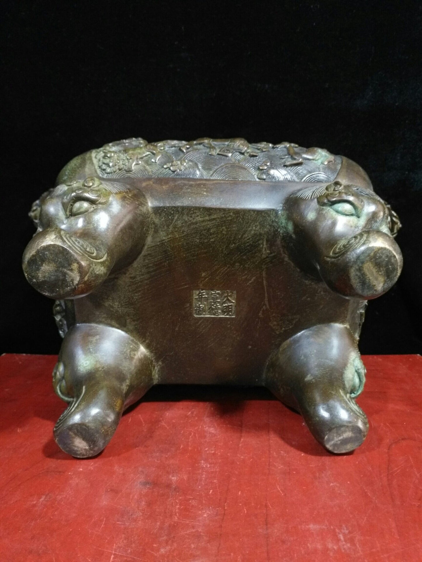 Chinese antique pure copper "Chao Guan Er Ba Xian Ding Lu"