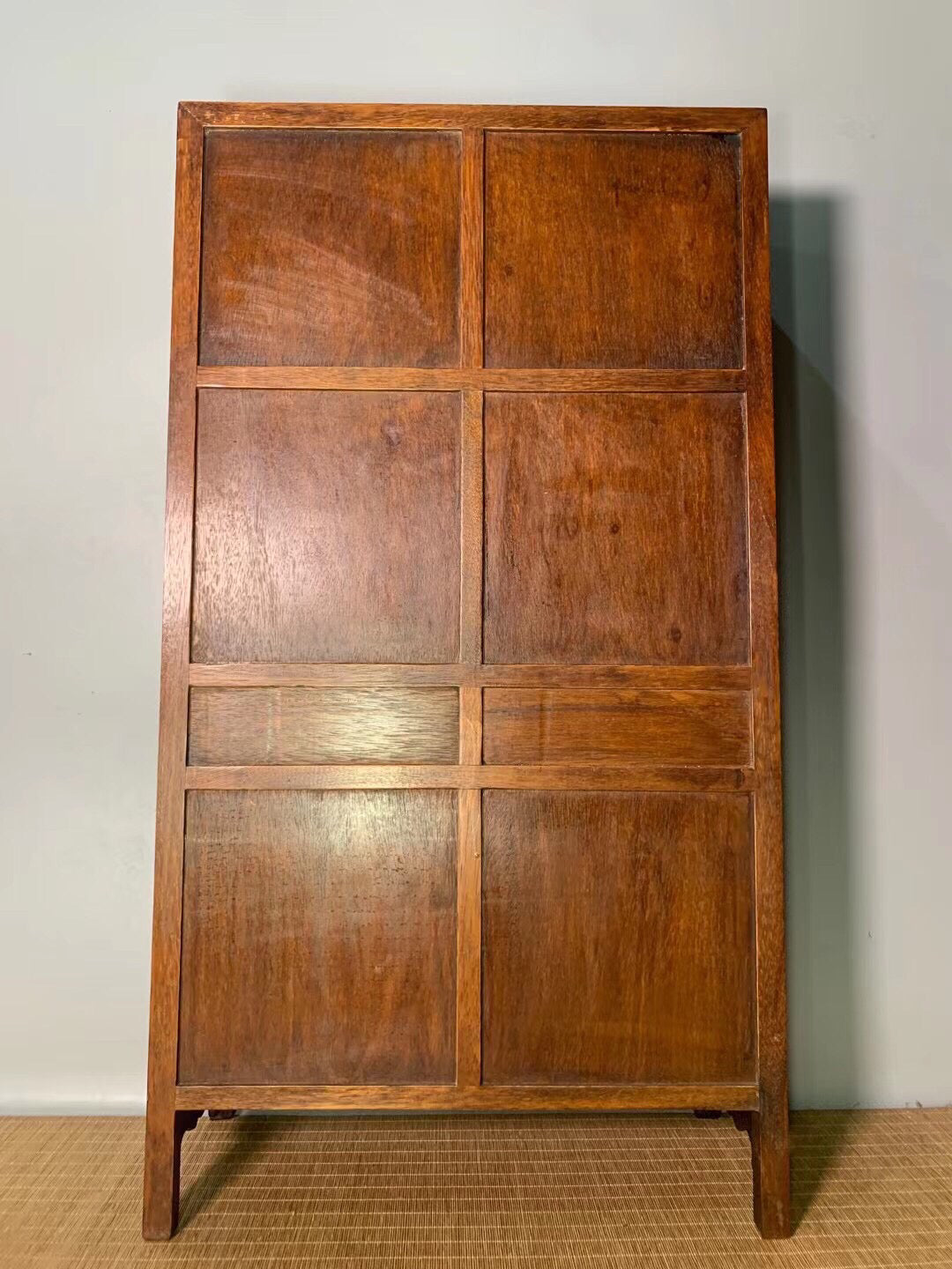 Chinese antique pear wood hollow tea cabinet