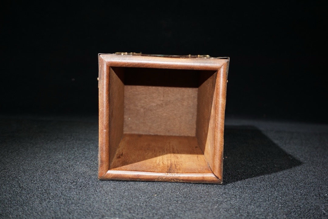 Chinese antique rosewood inlaid shell, plum blossom, orchid, bamboo and chrysanthemum square pen holder