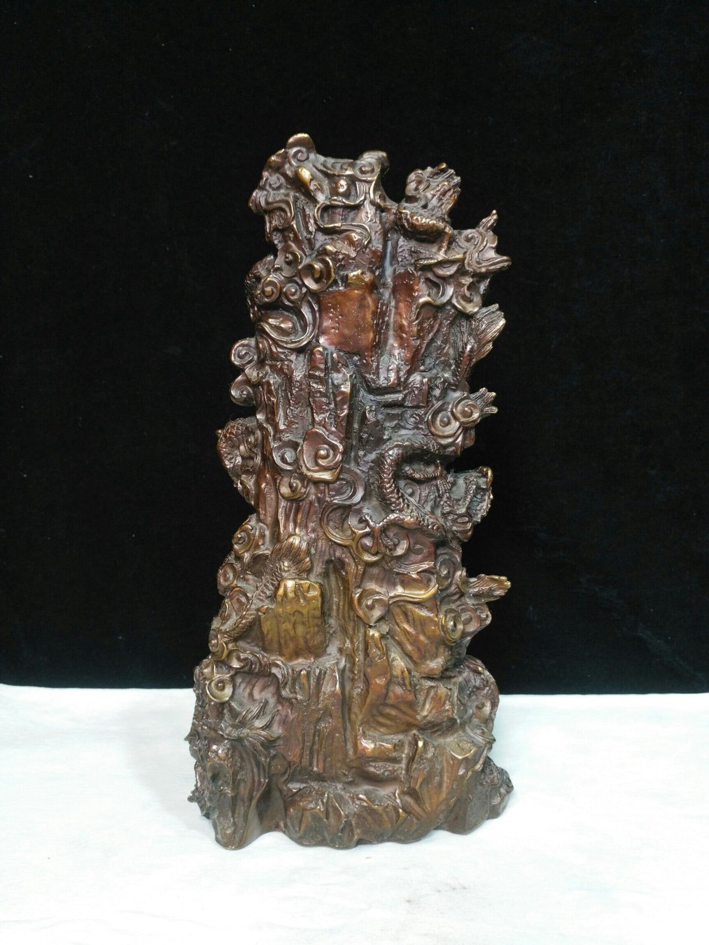 Chinese antique pure copper "Nine Dragon Guanyin Bodhisattva"
