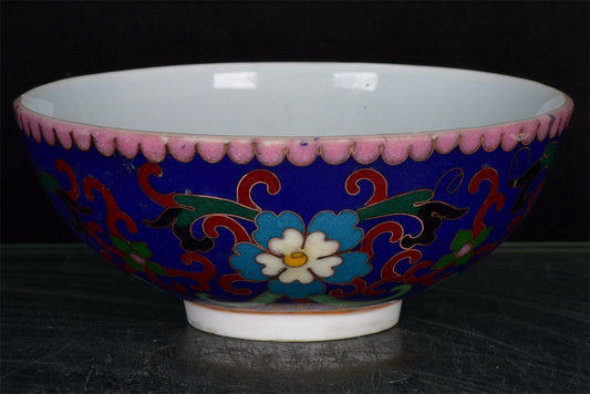 Chinese antique wire enamel bowl