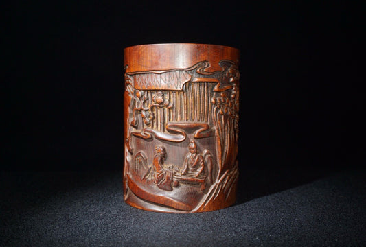 Chinese antique bamboo carving pen holder