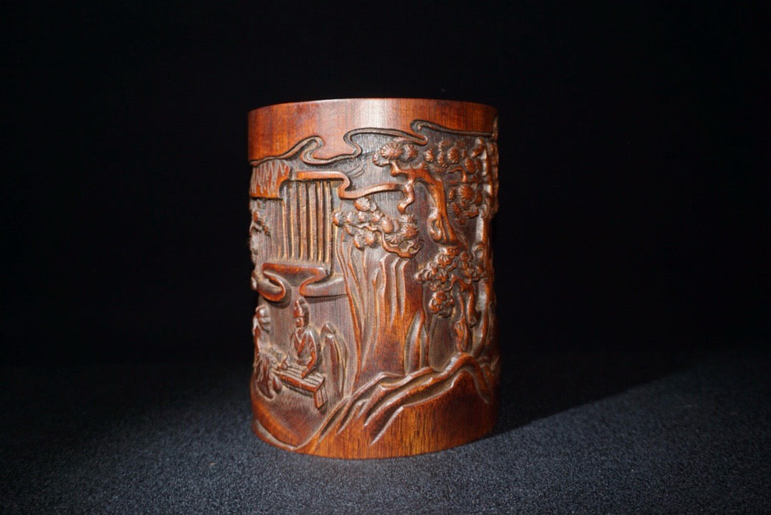 Chinese antique bamboo carving pen holder