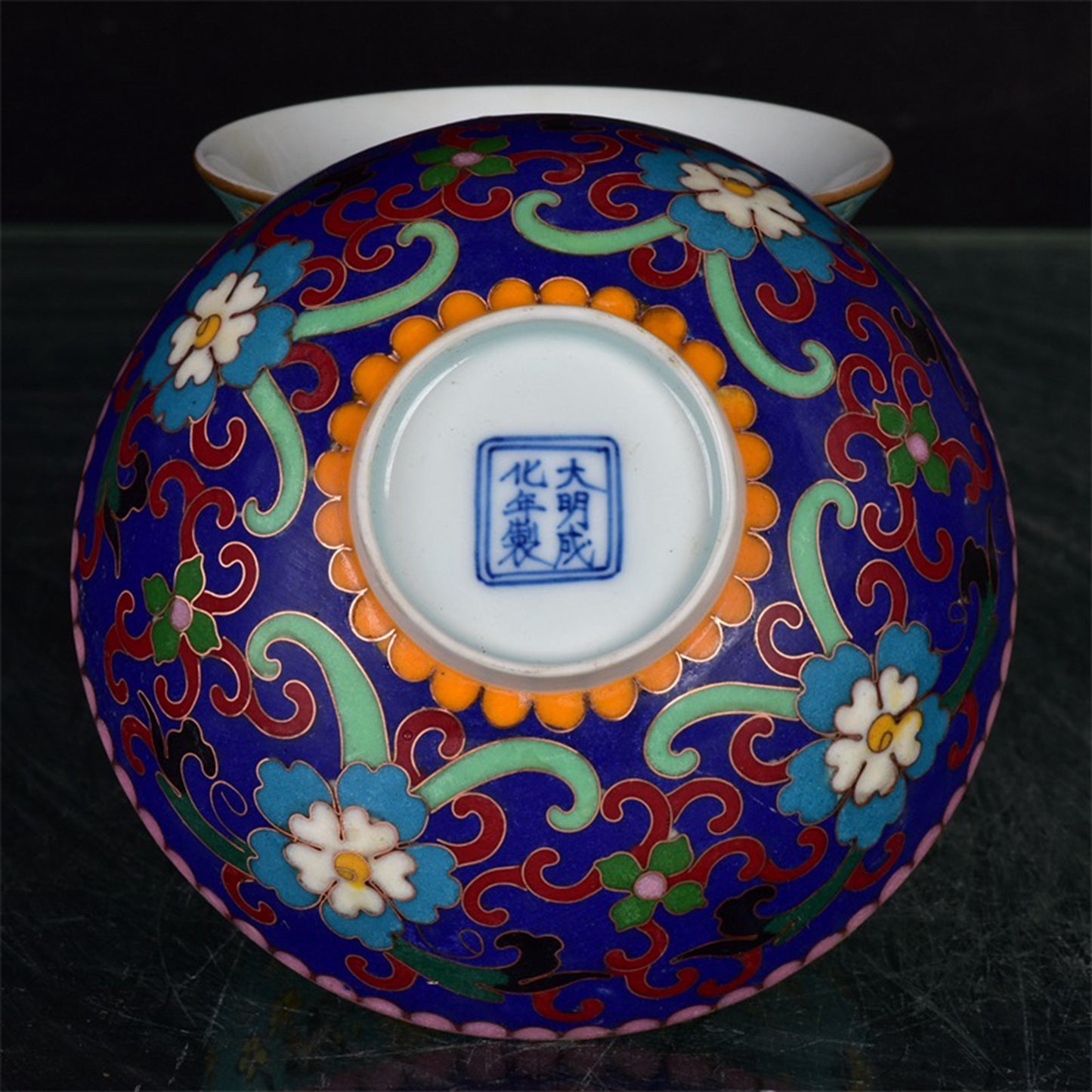 Chinese antique wire enamel bowl