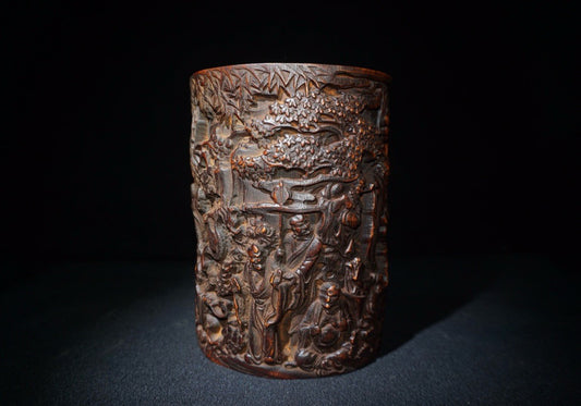 Chinese antique bamboo carving pen holder