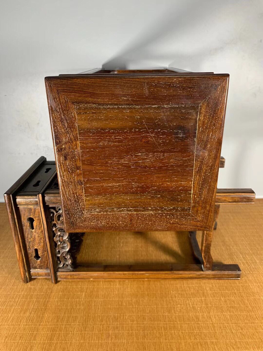 Chinese antique pear wood small flower rack