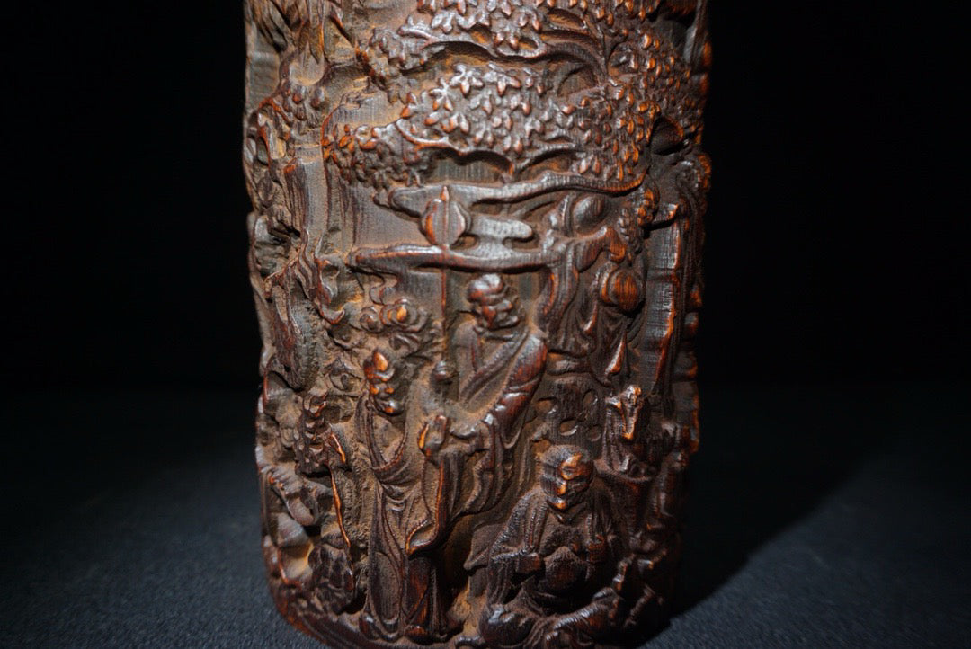 Chinese antique bamboo carving pen holder