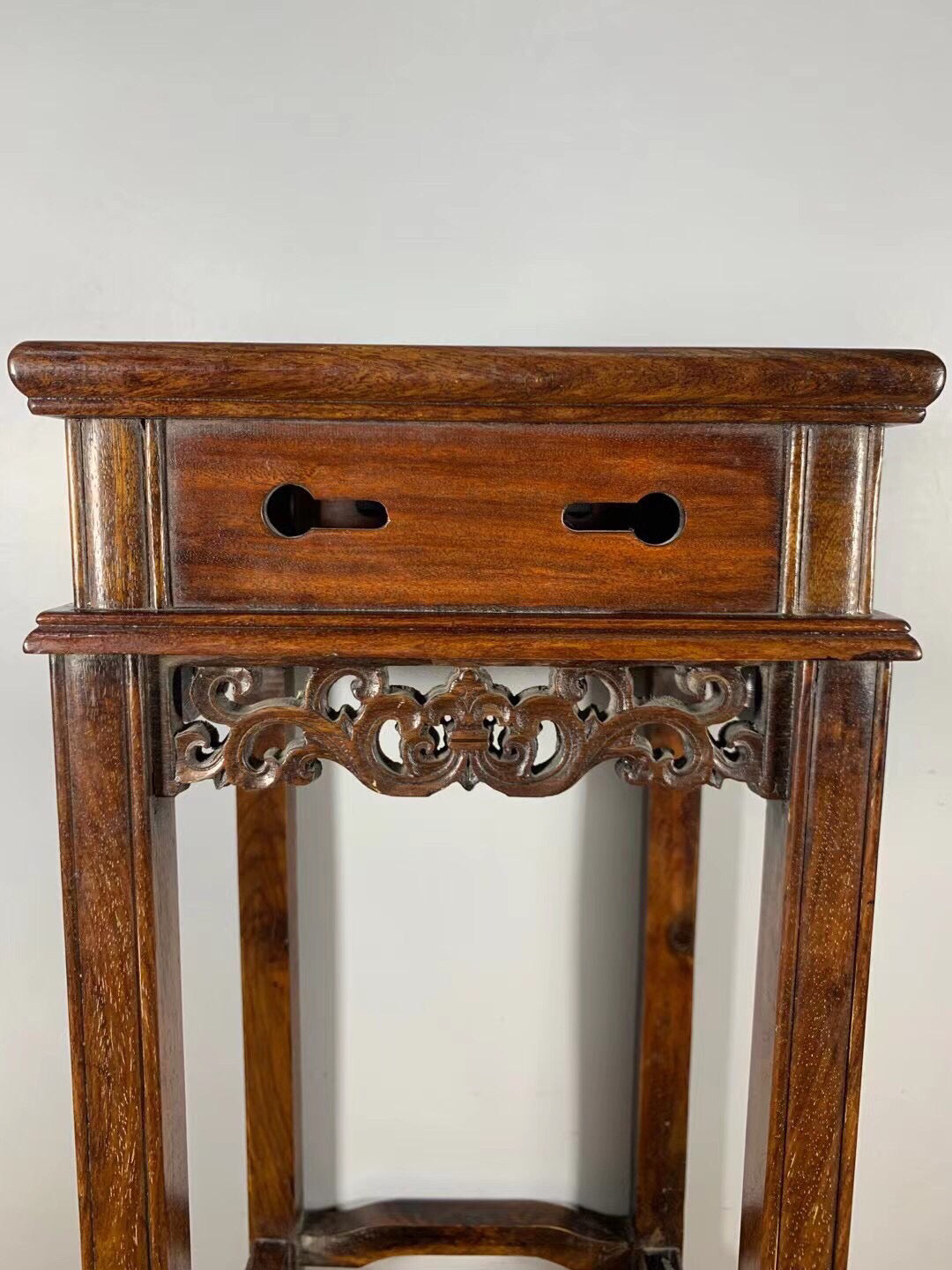 Chinese antique pear wood small flower rack