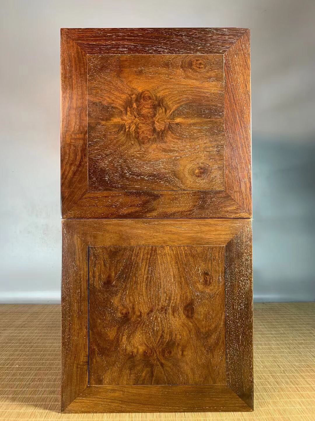 A pair of antique Chinese pear wood flower racks