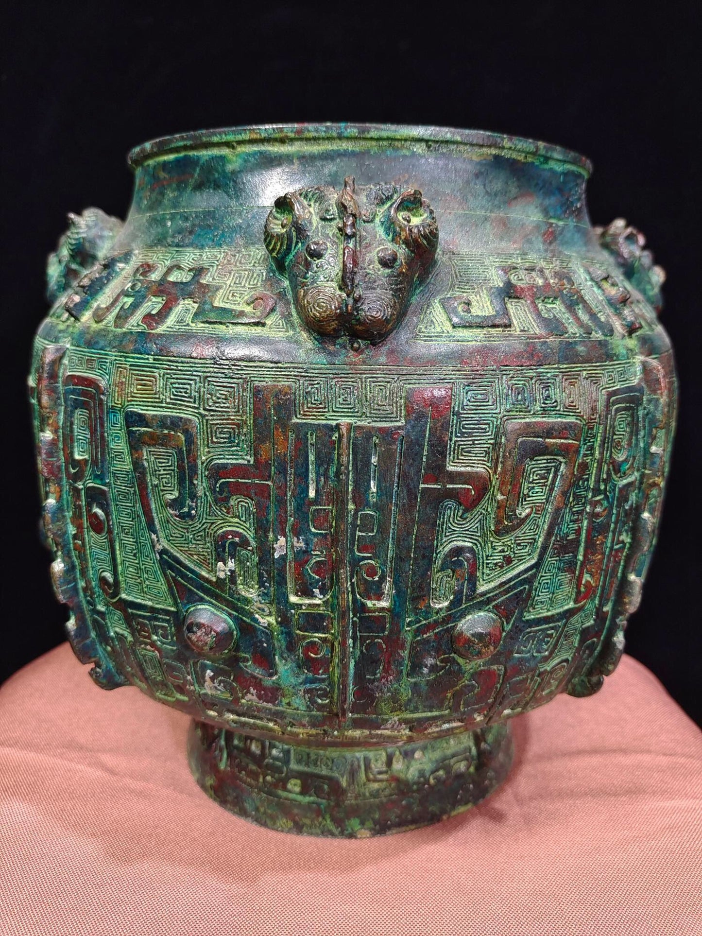 Chinese antique bronze "Four Sheep Head Pills"