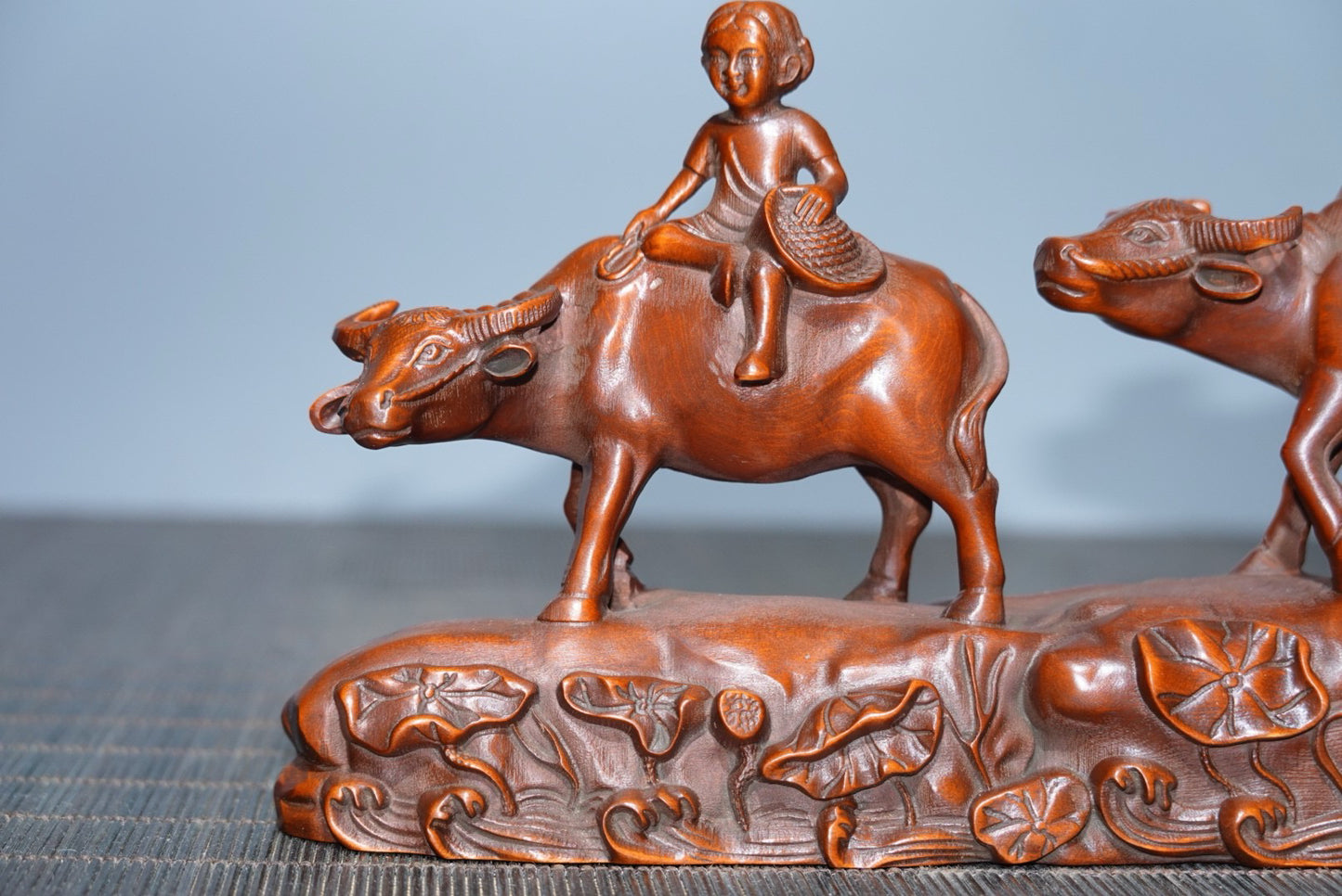 Huangyangmu Golden Boy and Jade Girl Cattle Herding Ornament