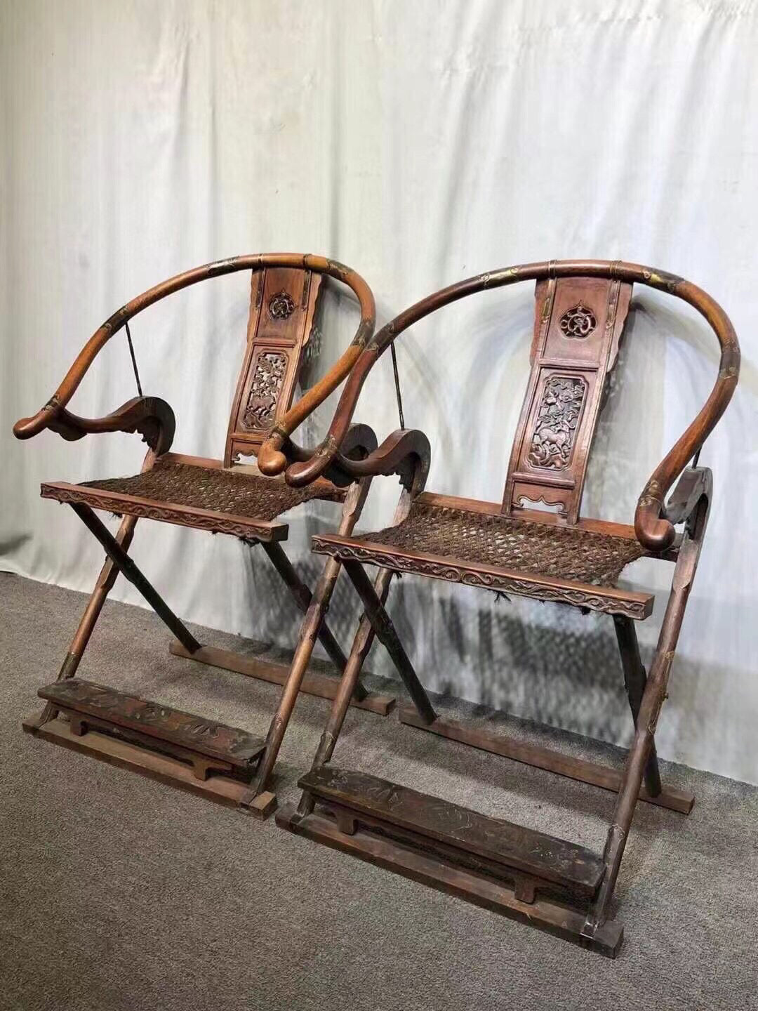 A pair of antique Chinese rosewood chairs