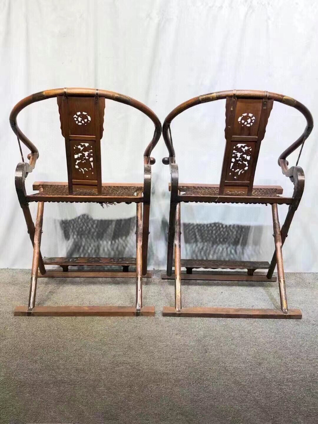 A pair of antique Chinese rosewood chairs