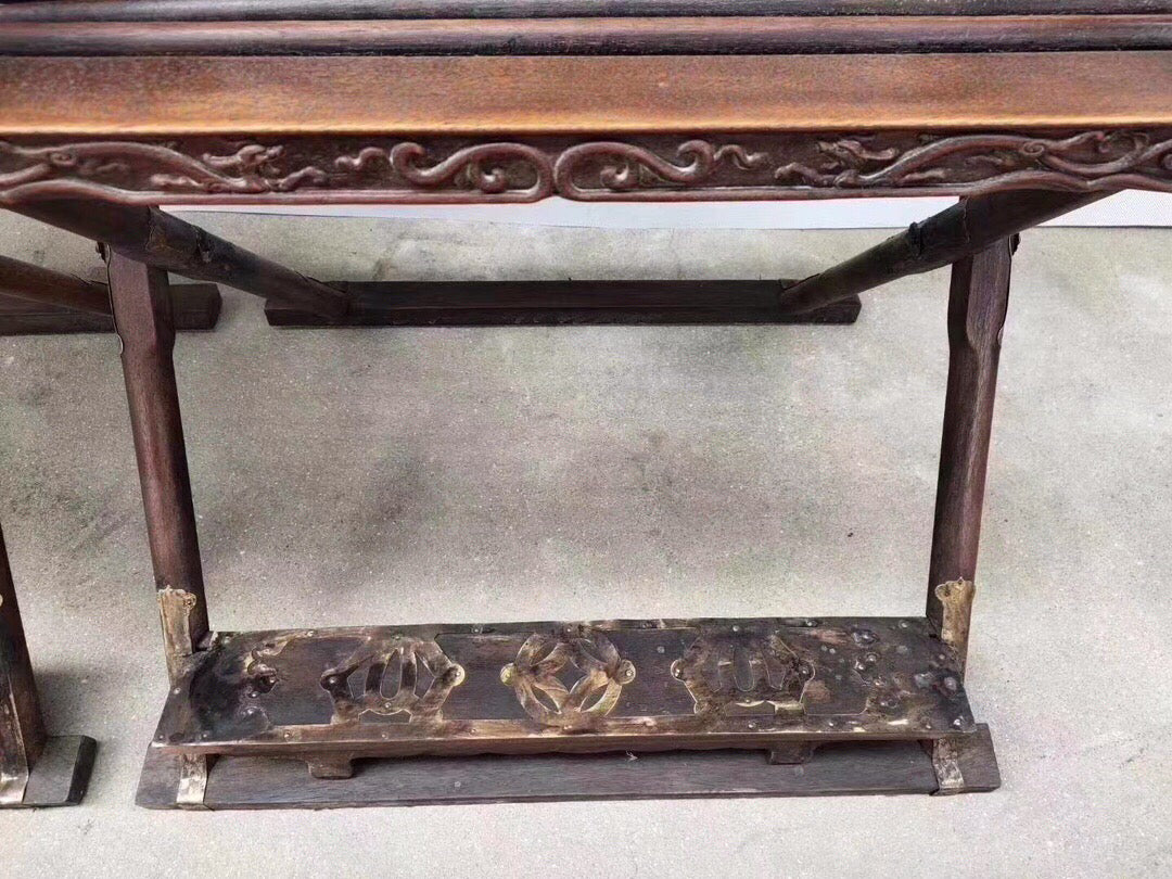 A pair of Chinese antique rosewood folding chairs