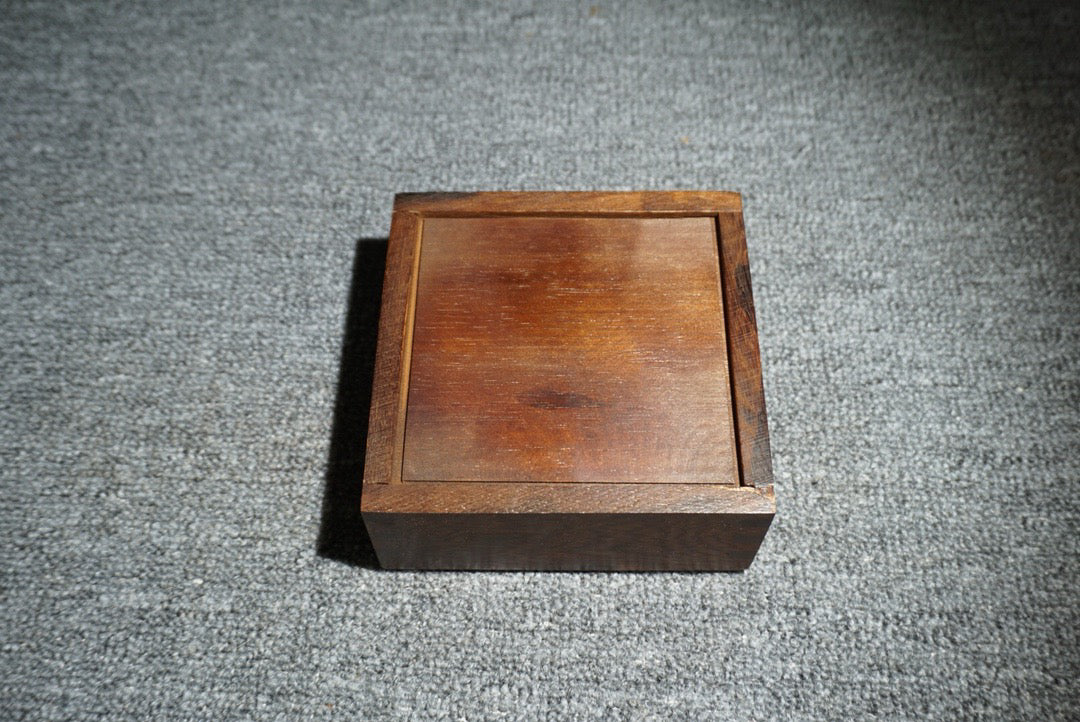 Chinese antique rosewood inlaid shell sliding box