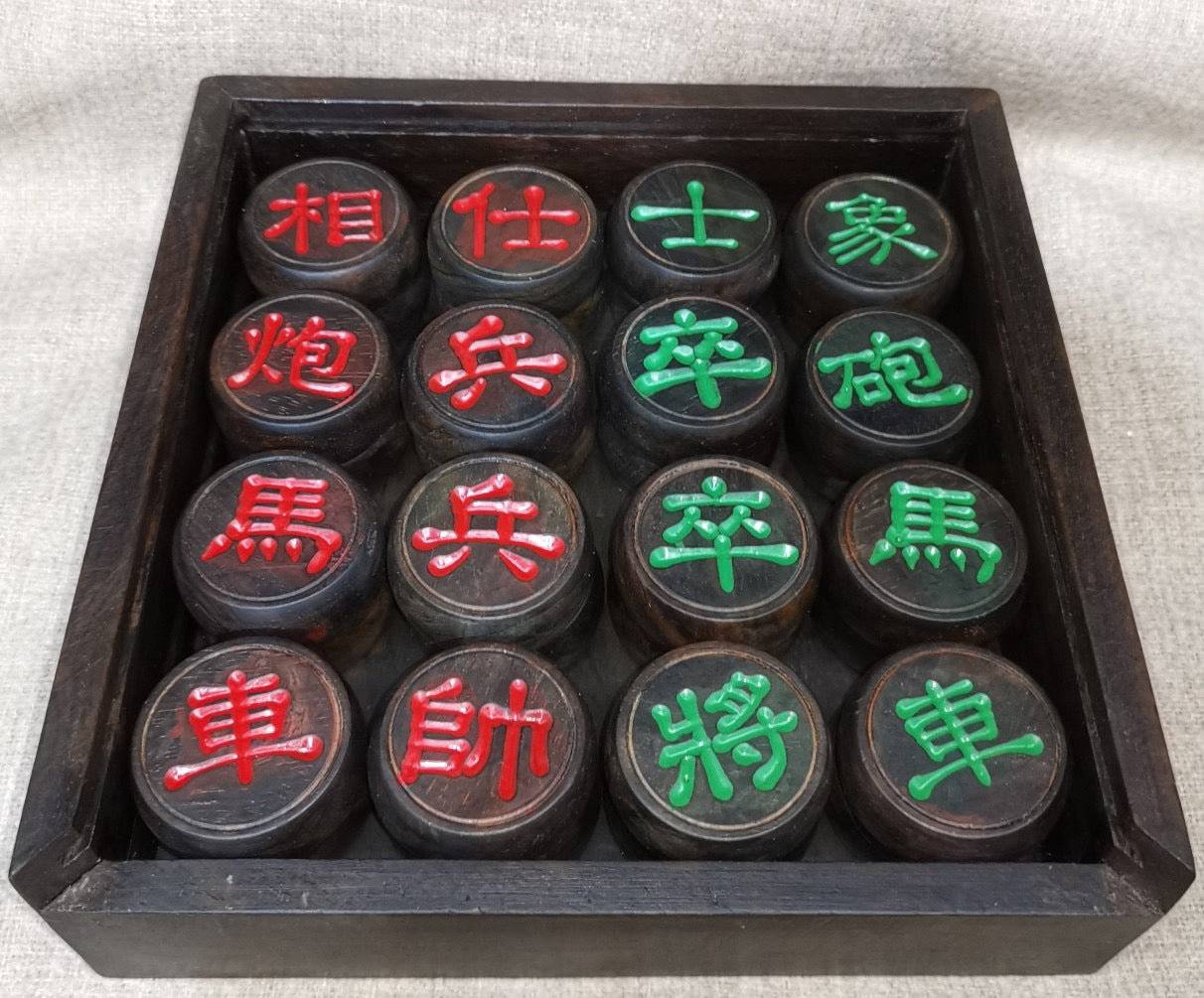Chinese antique ebony chess