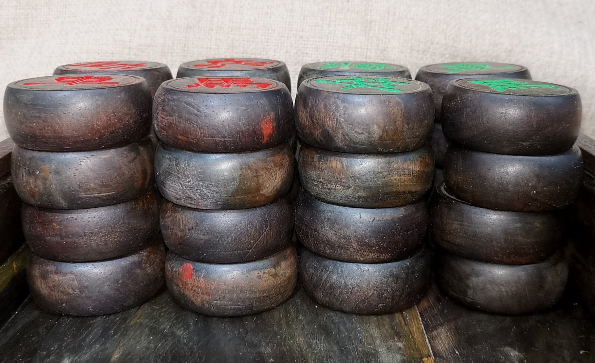 Chinese antique ebony chess