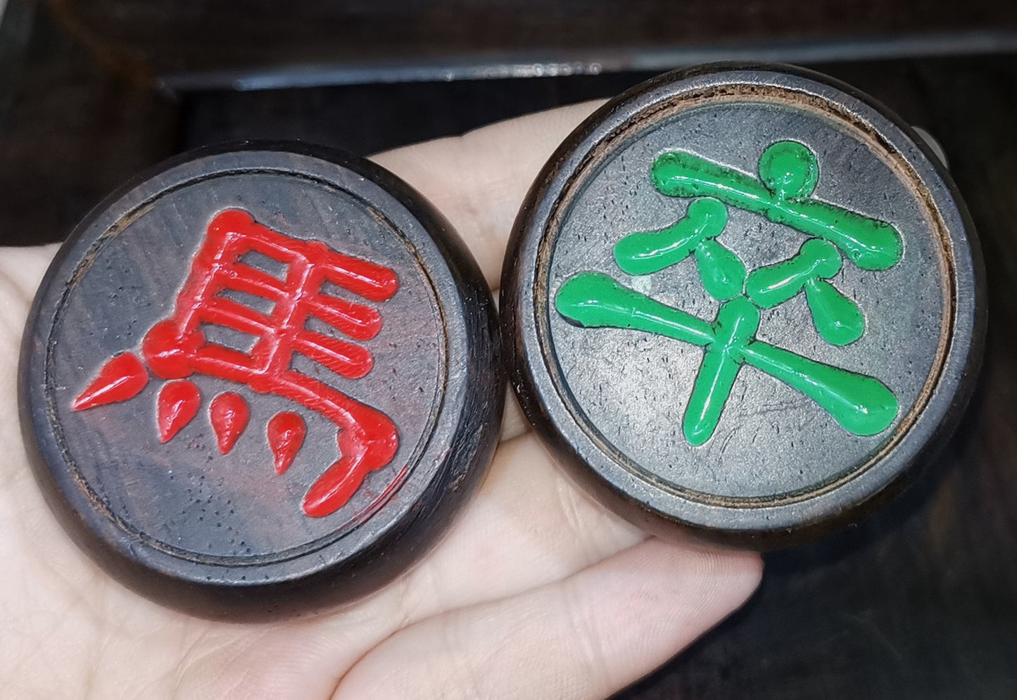 Chinese antique ebony chess