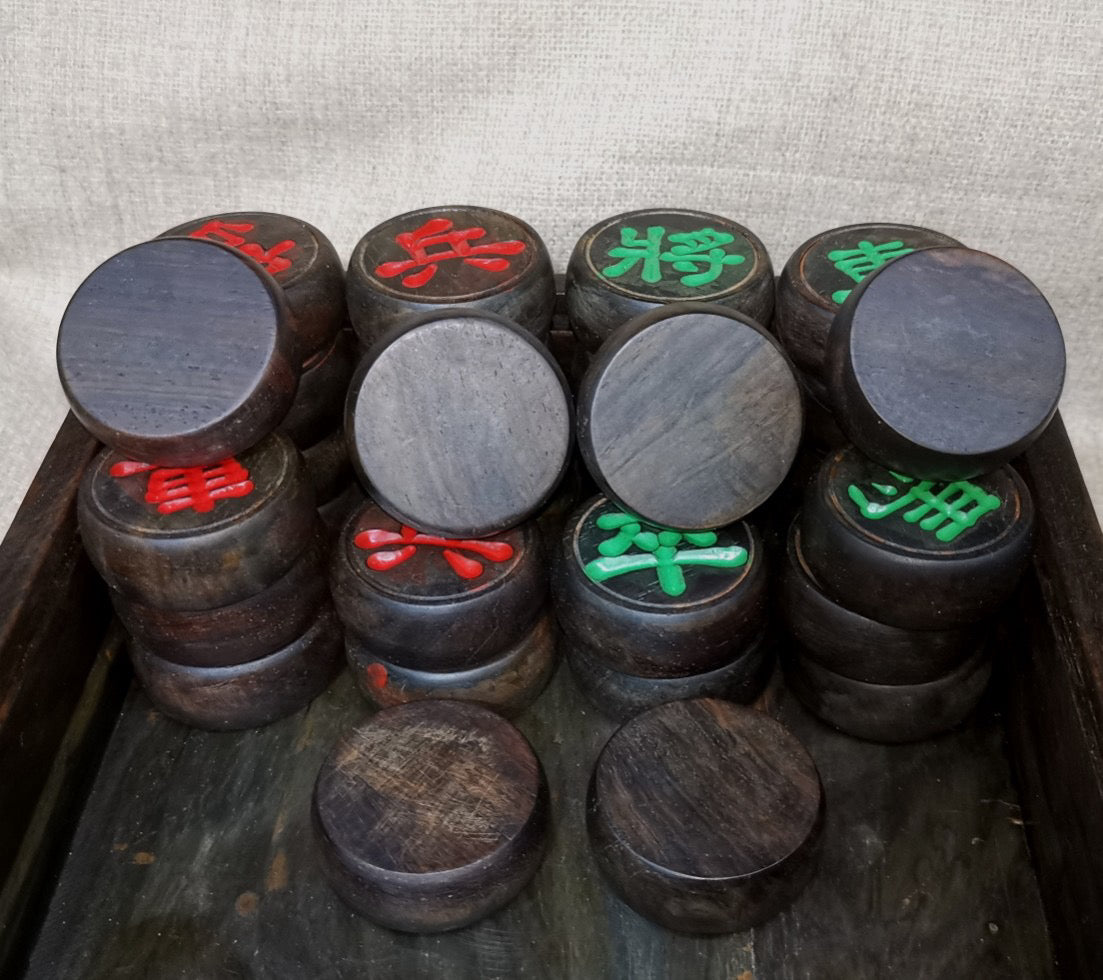Chinese antique ebony chess