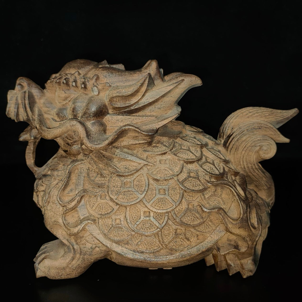 Chinese Antique Agarwood Dragon Turtle