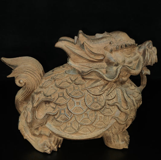 Chinese Antique Agarwood Dragon Turtle