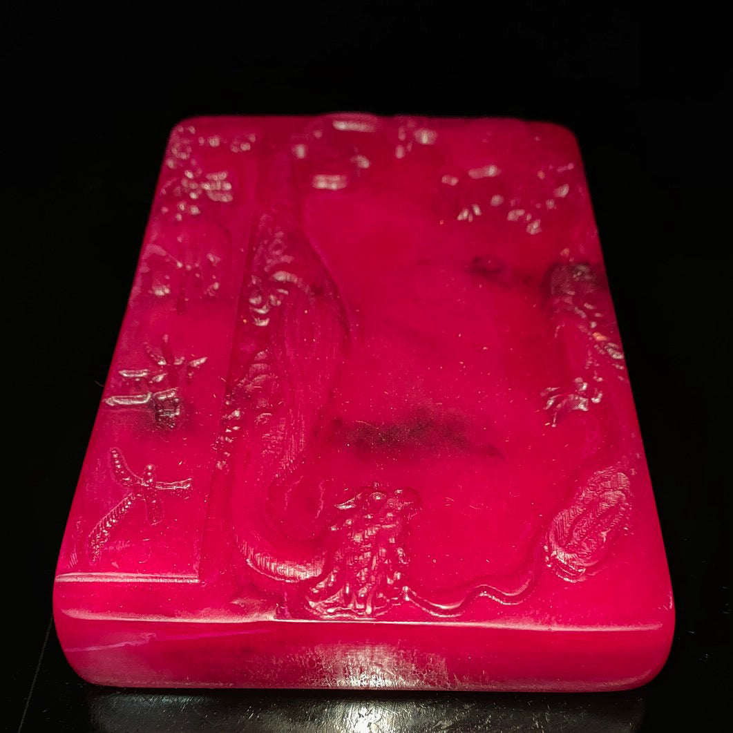 Chinese antique Hongtian Huangshi inkstone