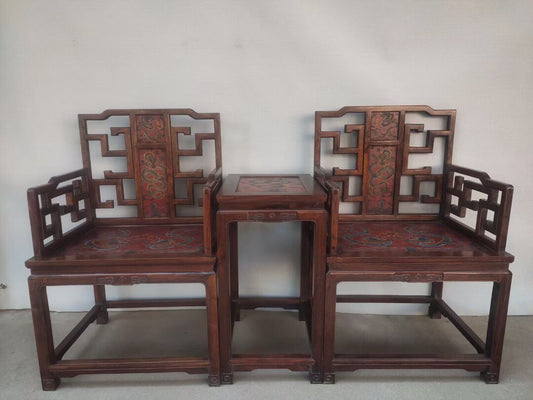 A set of Chinese antique rosewood grand chairs