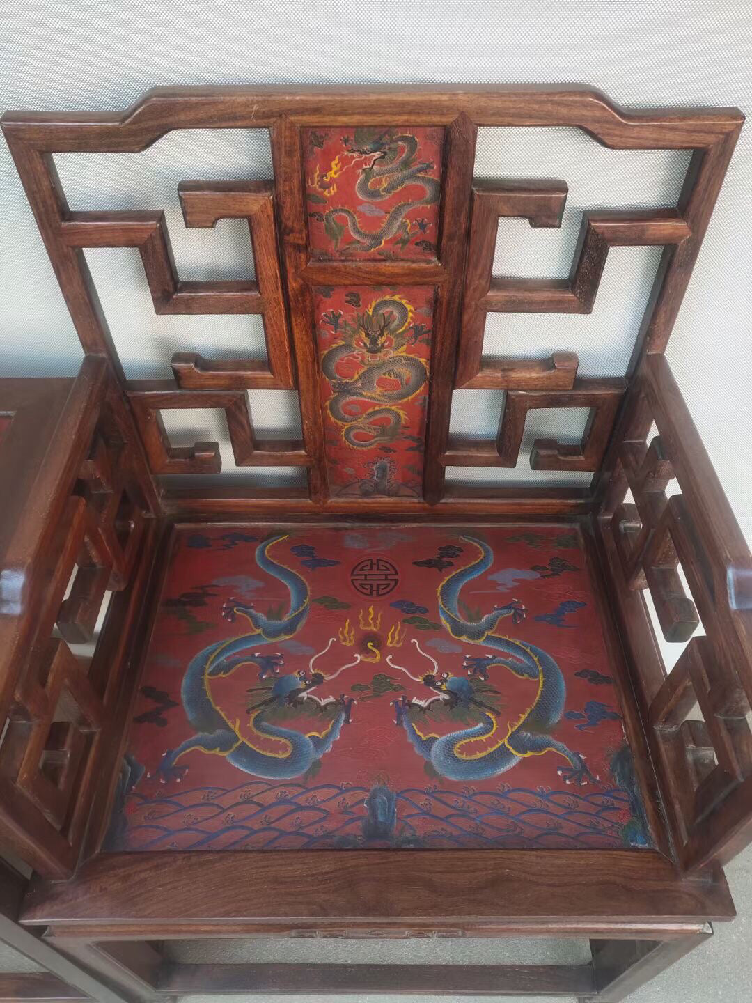 A set of Chinese antique rosewood grand chairs