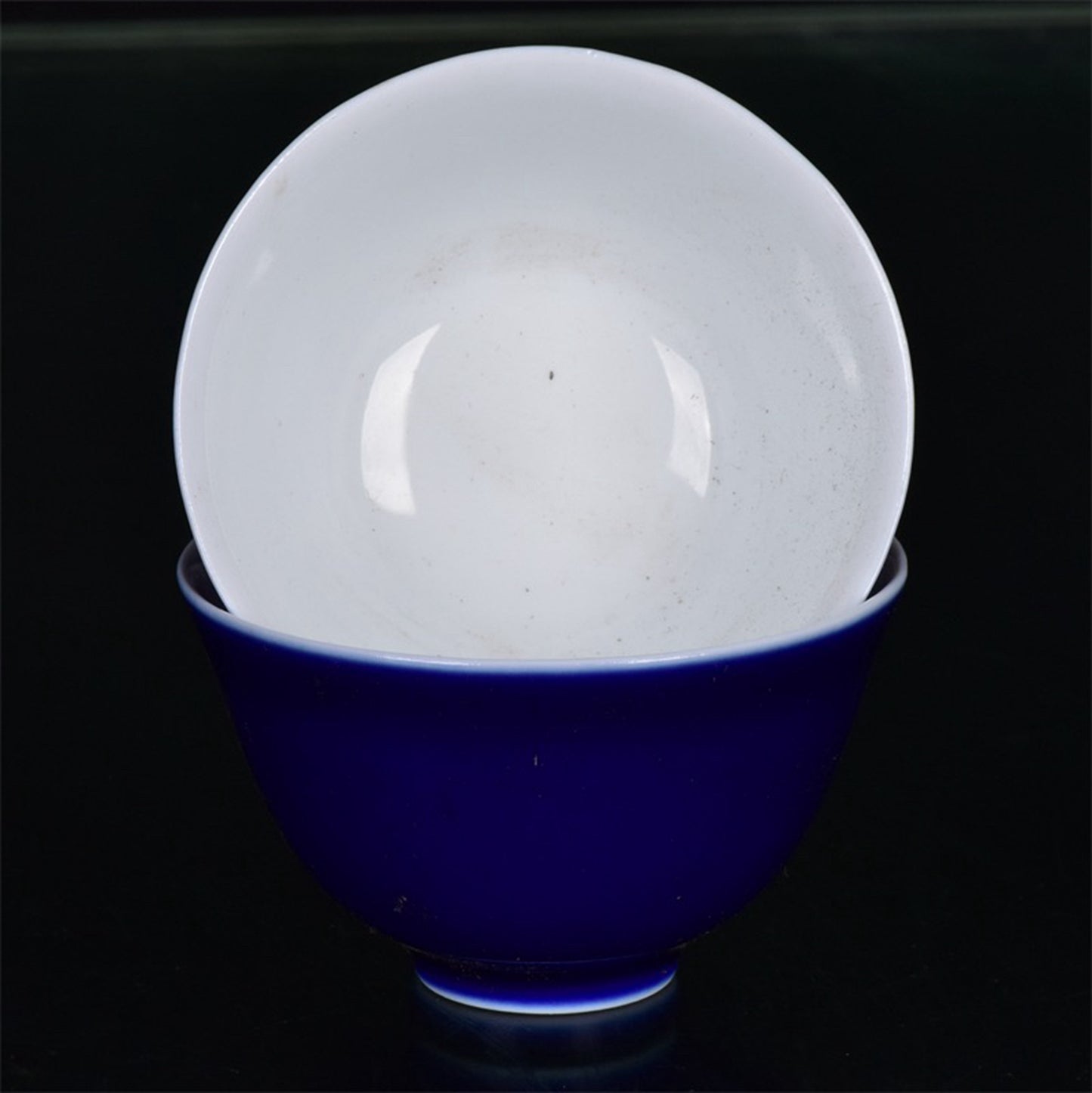 Chinese Antique Monochrome Glazed Blue Cup
