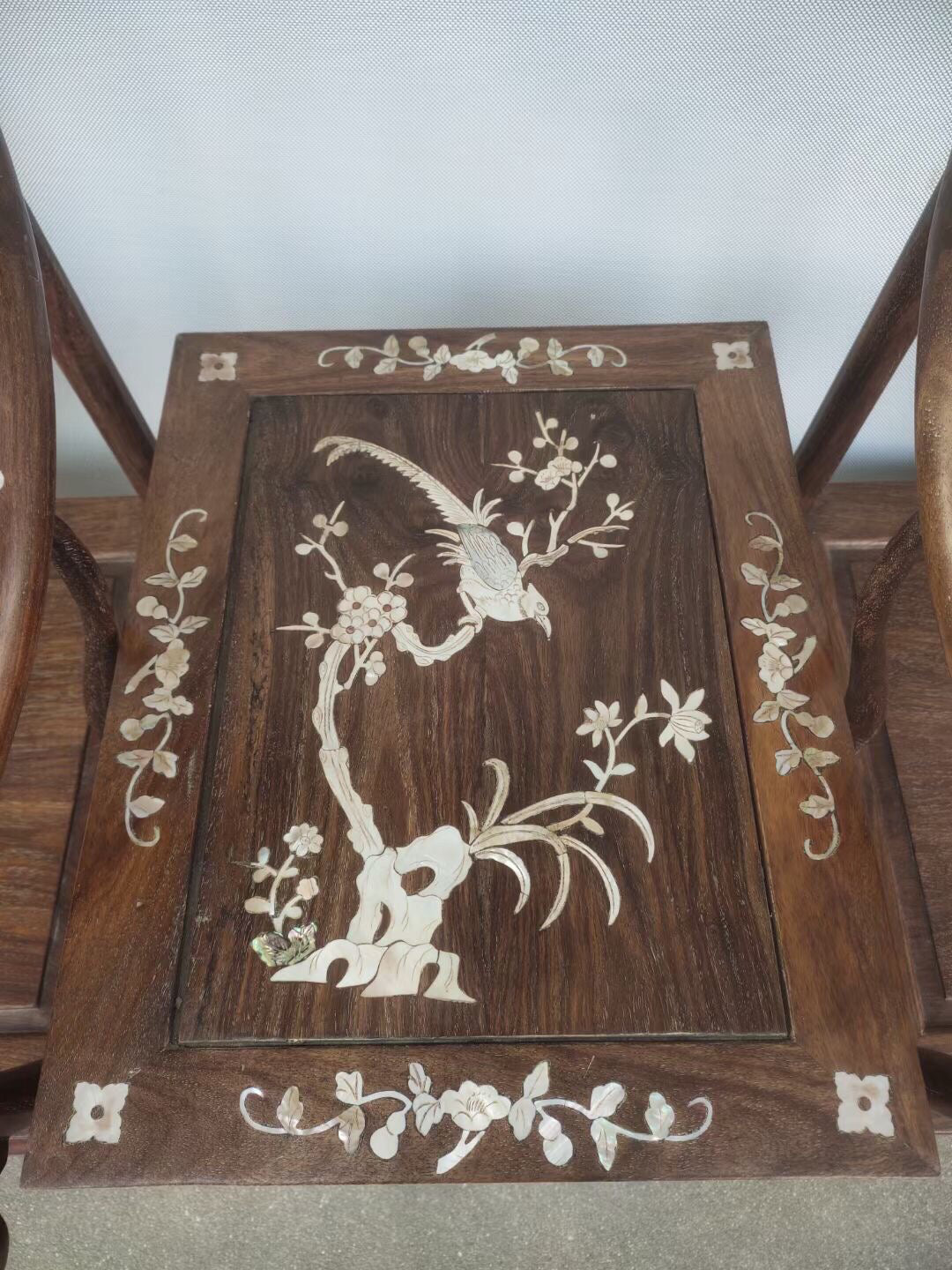 A set of antique Chinese rosewood armchair