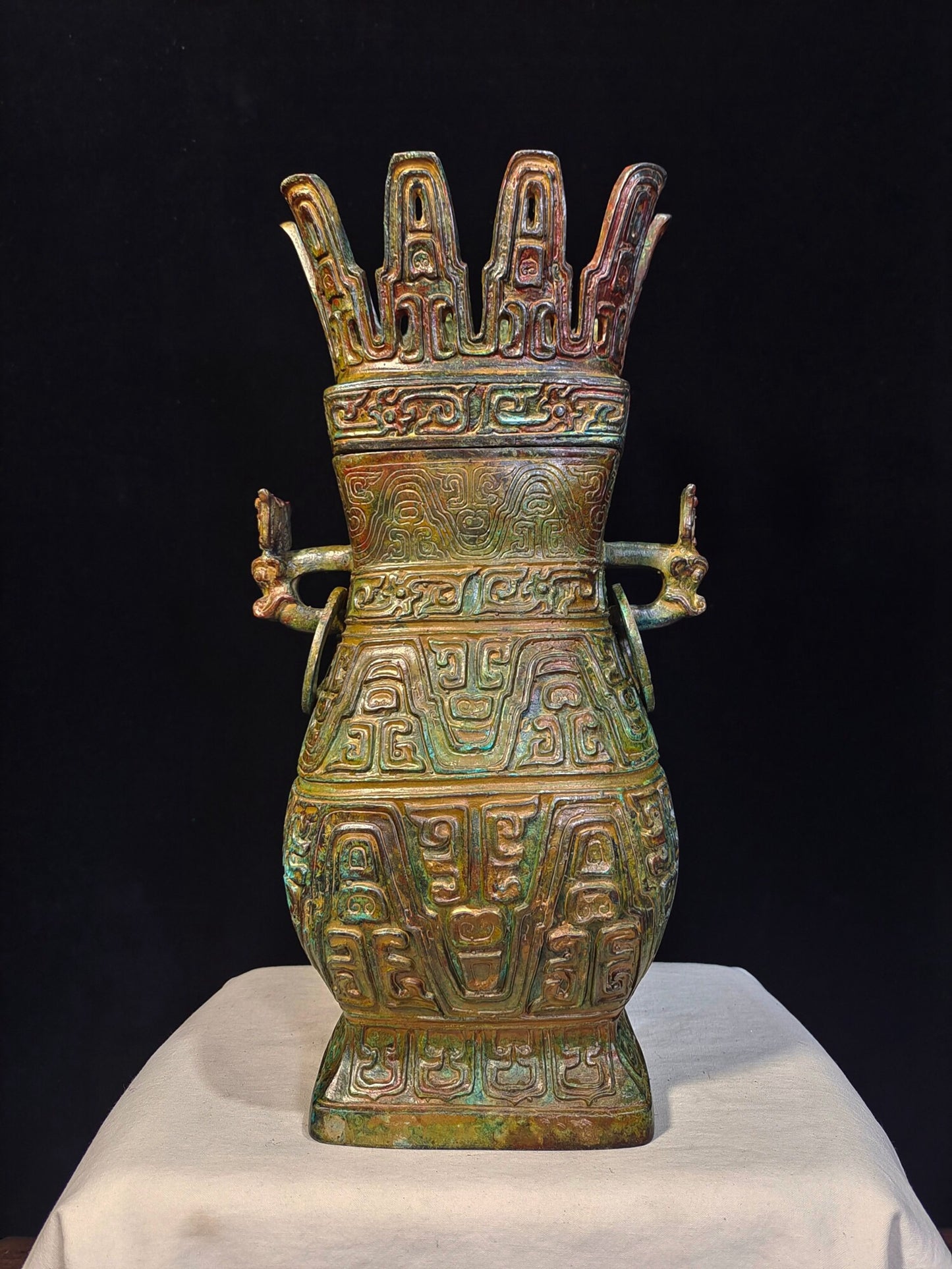 Chinese antique pure copper "Zeng Zhongkong Father's Square Pot"