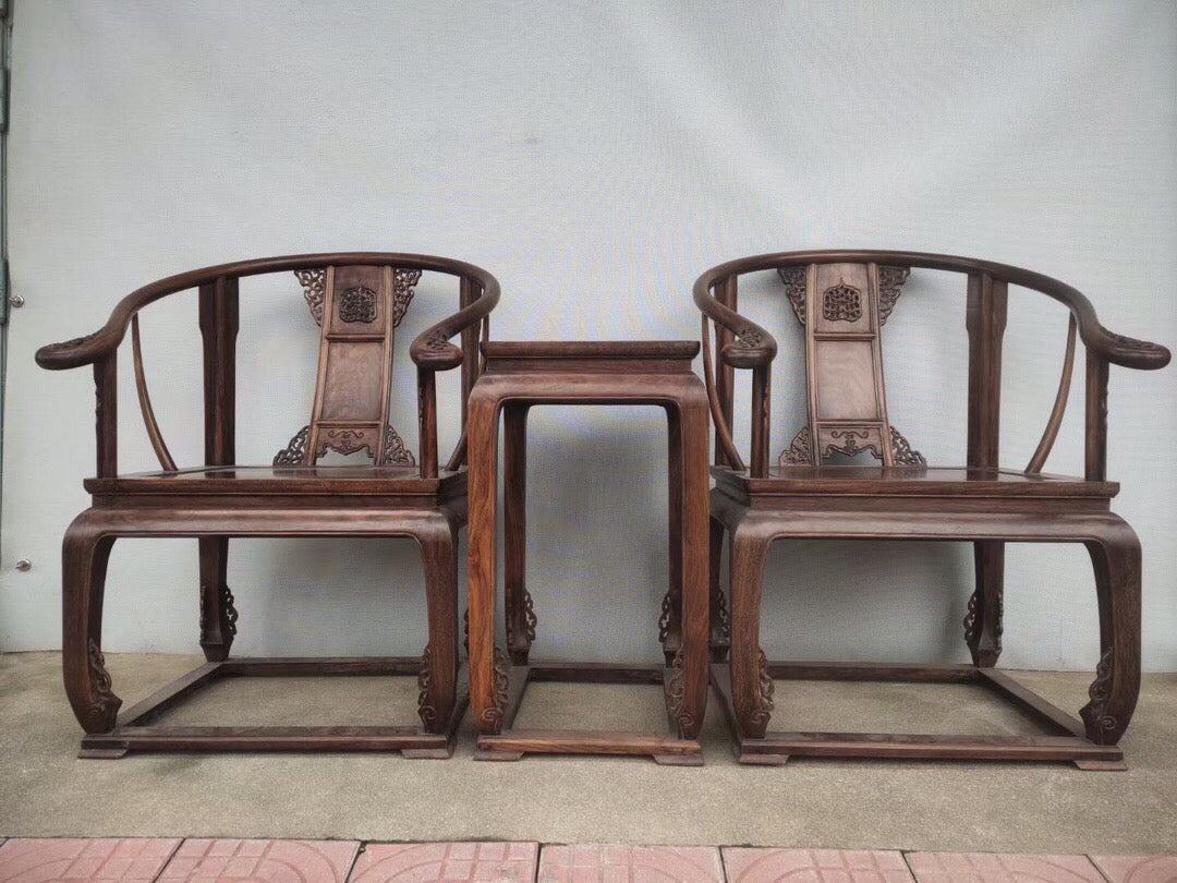 A pair of antique Chinese rosewood chairs