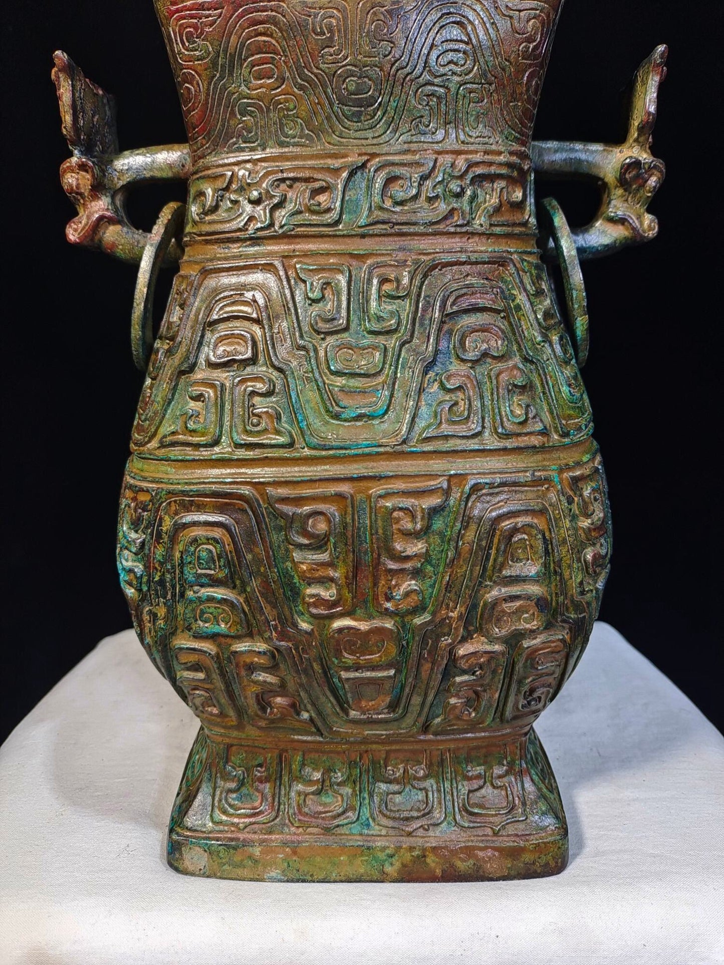 Chinese antique pure copper "Zeng Zhongkong Father's Square Pot"