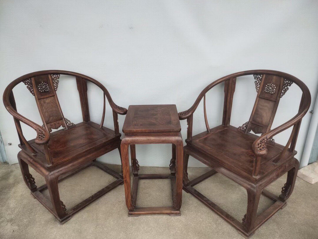 A pair of antique Chinese rosewood chairs