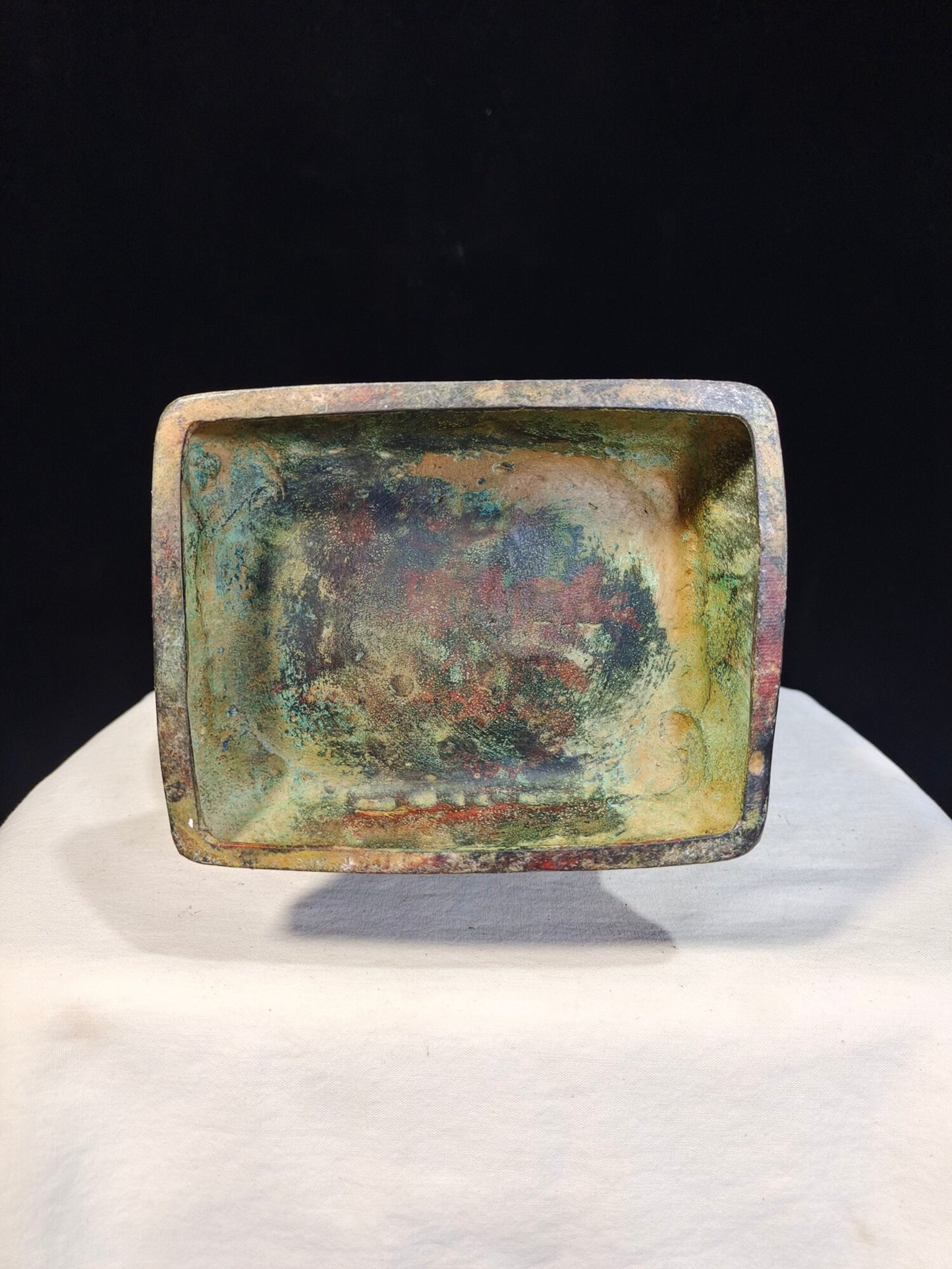 Chinese antique pure copper "Zeng Zhongkong Father's Square Pot"