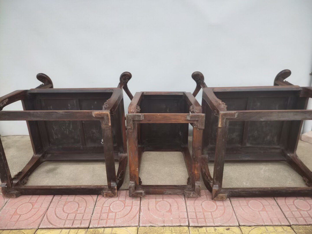 A pair of antique Chinese rosewood chairs