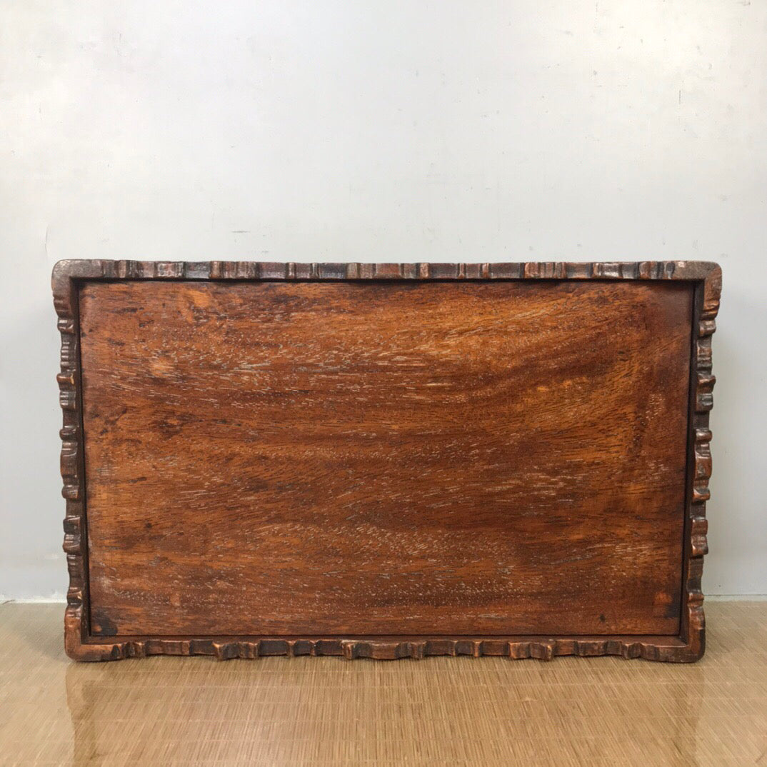 Chinese antique rosewood hollow tea tray
