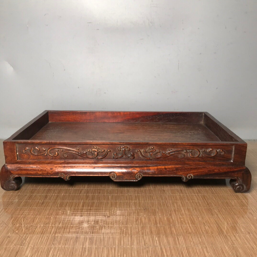 Chinese antique rosewood tea tray