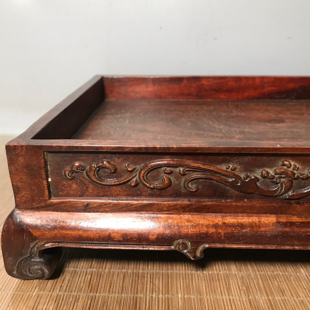 Chinese antique rosewood tea tray