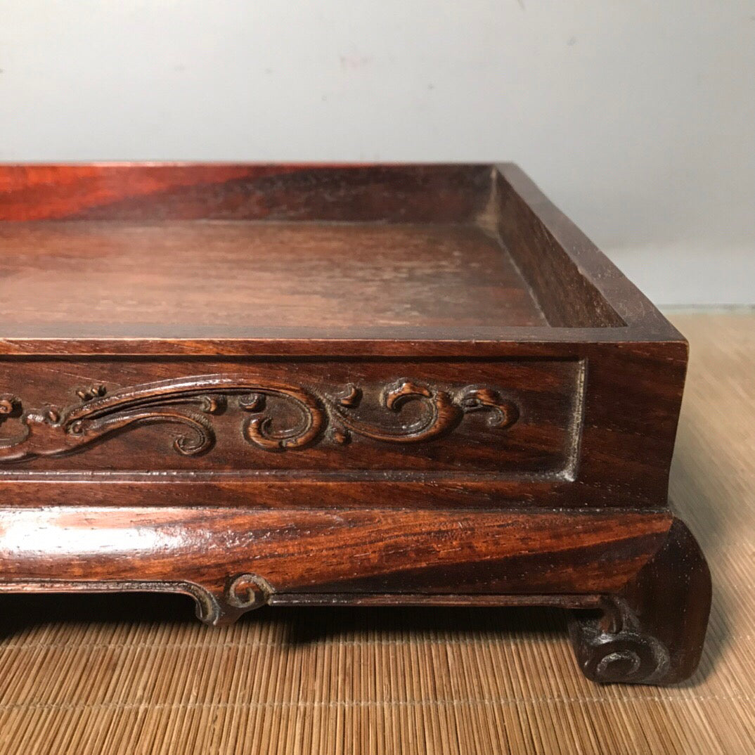 Chinese antique rosewood tea tray