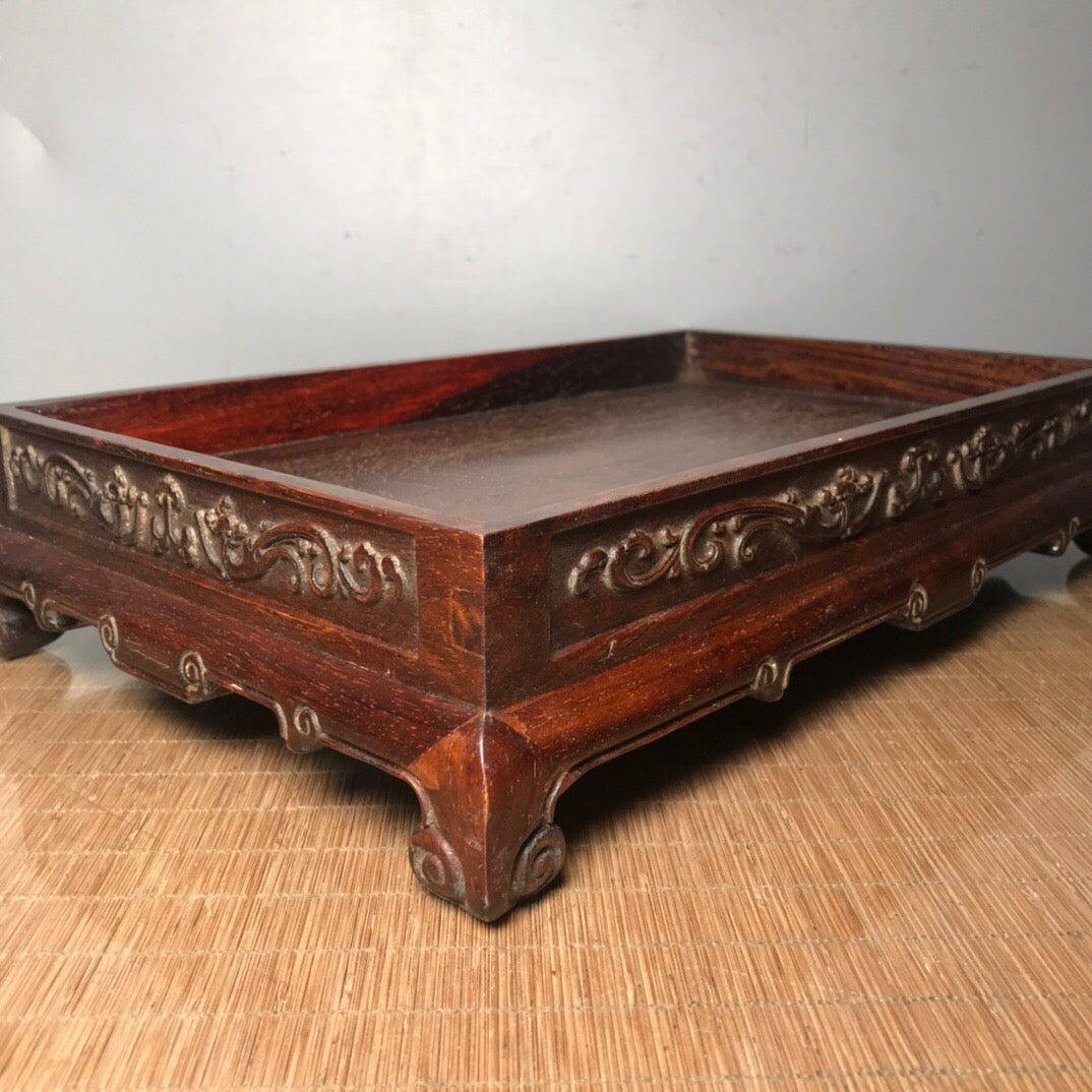 Chinese antique rosewood tea tray