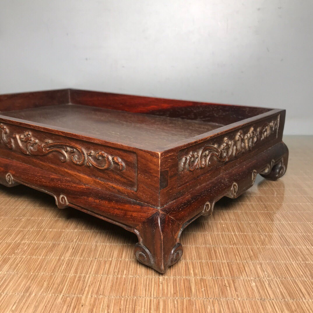 Chinese antique rosewood tea tray