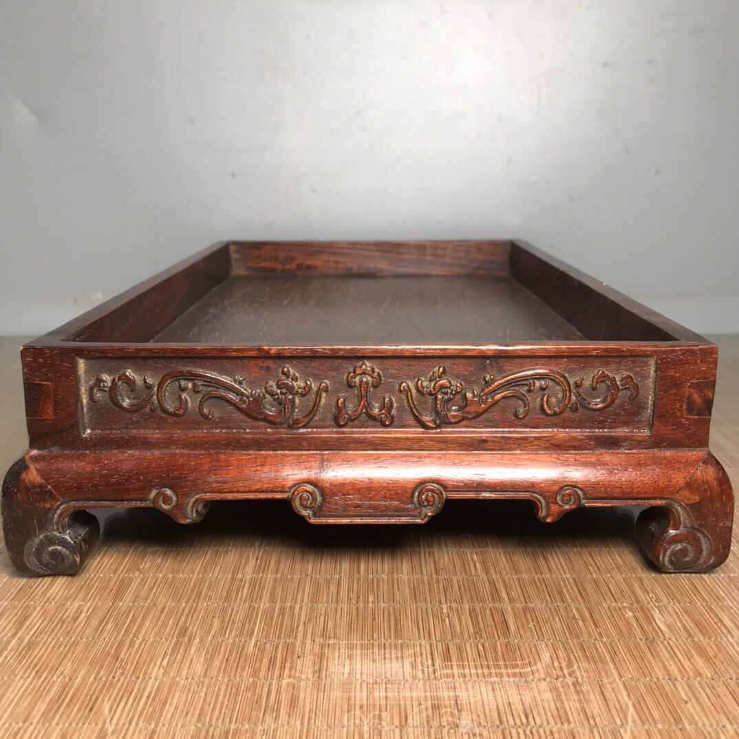 Chinese antique rosewood tea tray