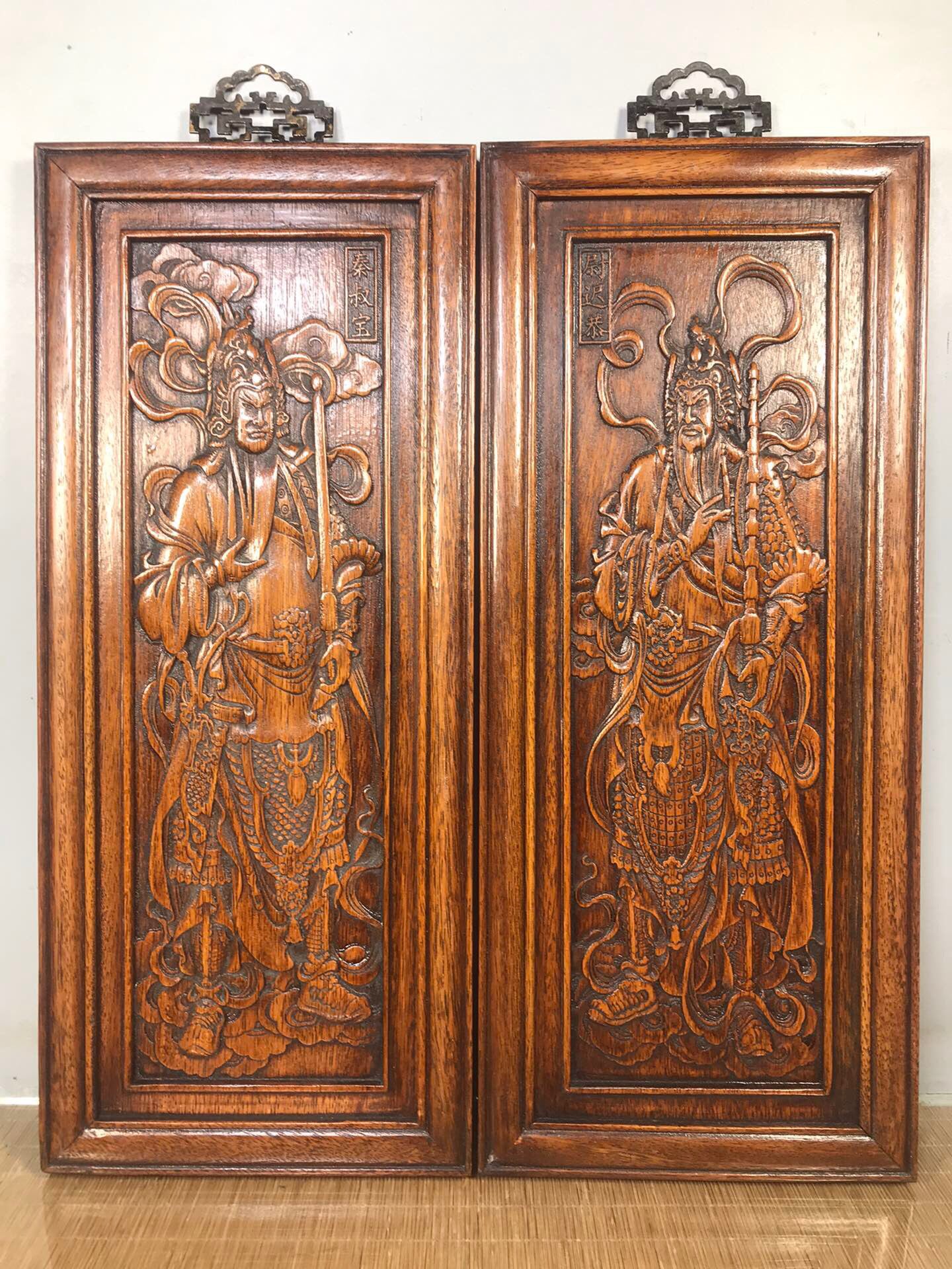 Chinese antique rosewood door god