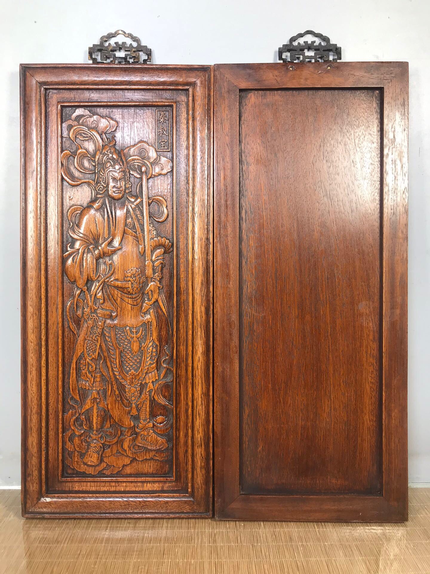 Chinese antique rosewood door god