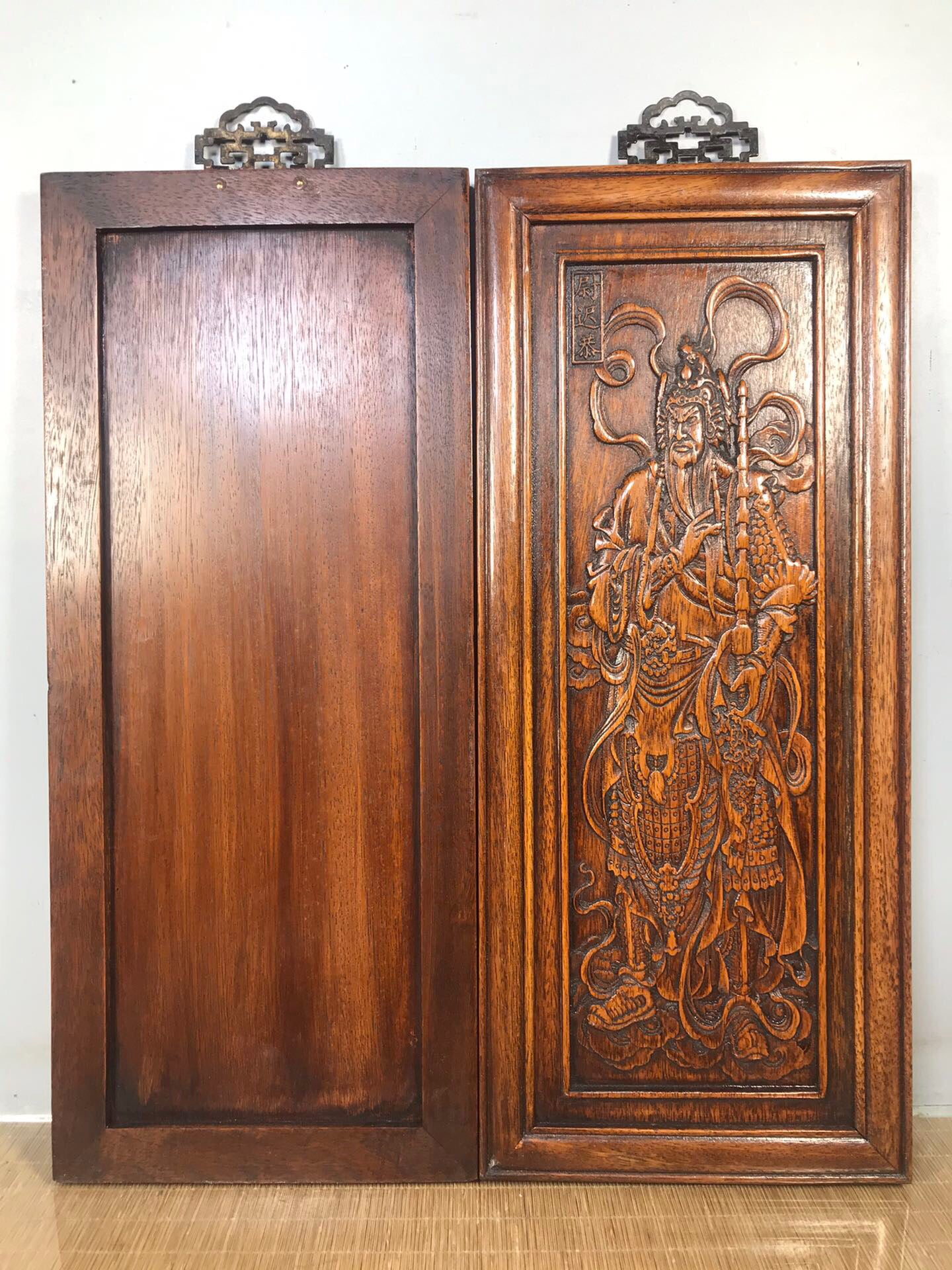 Chinese antique rosewood door god