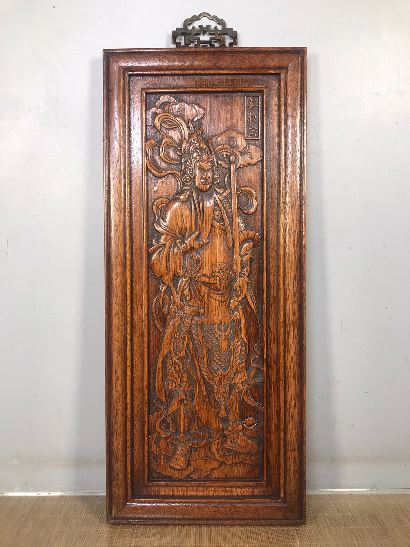 Chinese antique rosewood door god